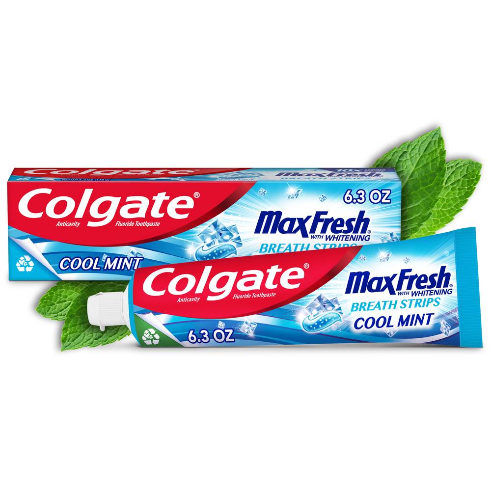 Colgate Maxfresh With Whitening Breath Strips Cool Mint Toothpaste