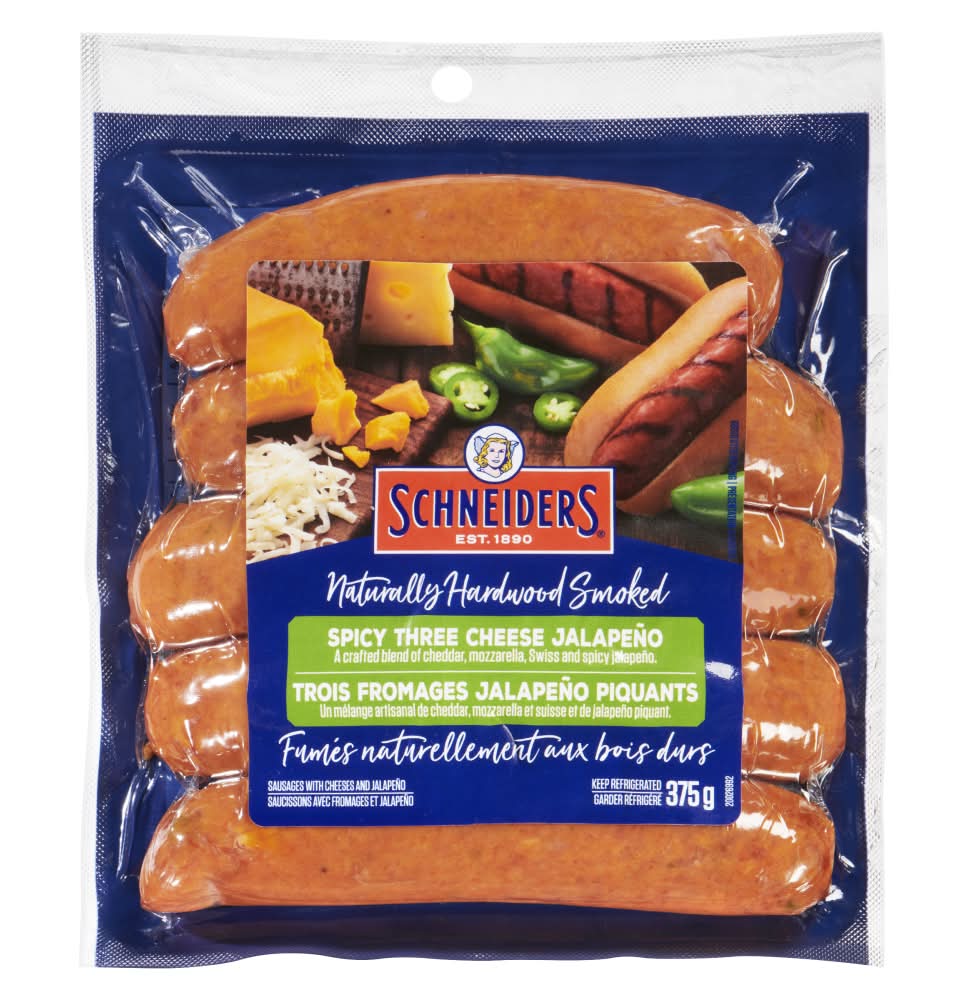 Schneiders Spicy Three Cheese Jalapeno Smoked Sausage (375 g, 5 ct)