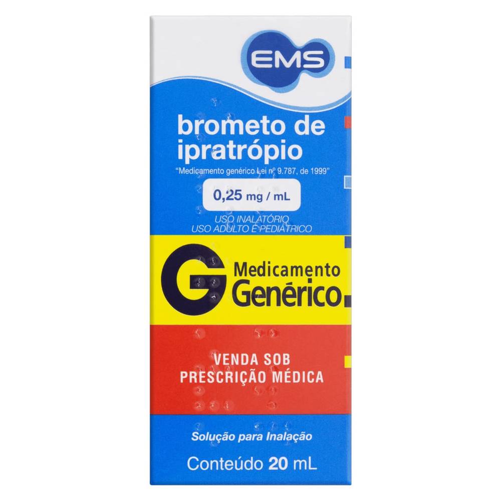 Ems brometo de ipratrópio 0,25mg/ml (20ml)