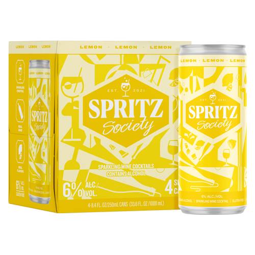 Spritz Society Lemon 4pk 250ml Can 6.0% ABV