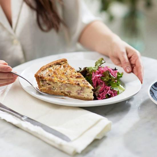 Ham & Cheddar Quiche & Salad