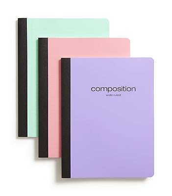 Pep Rally Composition Notebooks, 9.75 x 7.5, College Ruled, 80 Sheets, Assorted Pastel Colors (58549M)