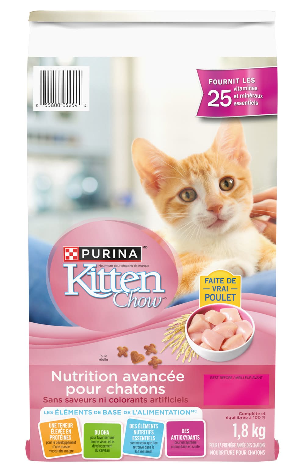 Purina Kitten Chow Advanced Nutrition Real Chicken Dry Cat Food (1.8 kg)
