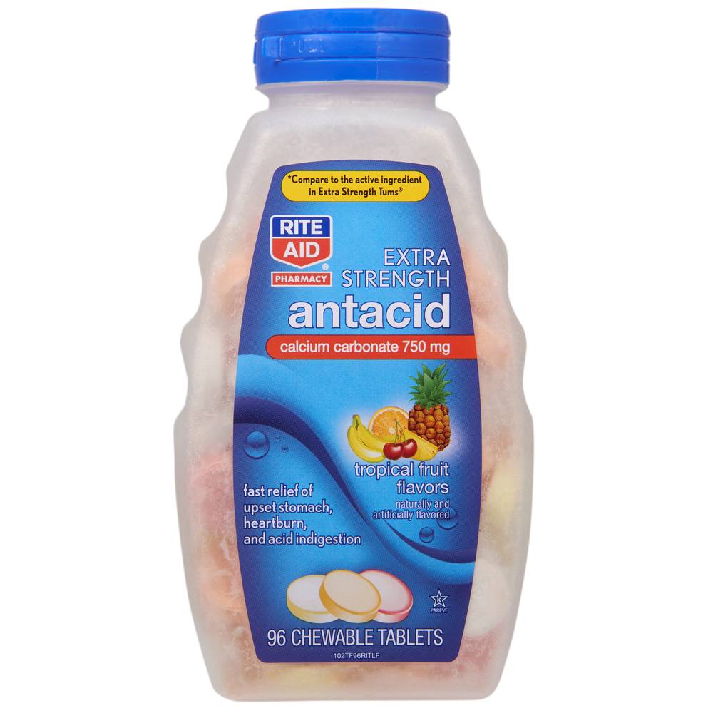 Rite Aid Extra Strength Antacid Tropical Fruit Flavors (96 ct)