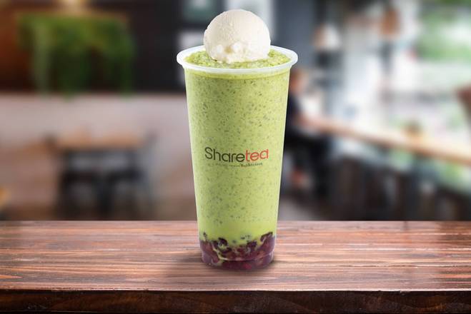 Matcha Red Bean Ice Blended with Ice Cream