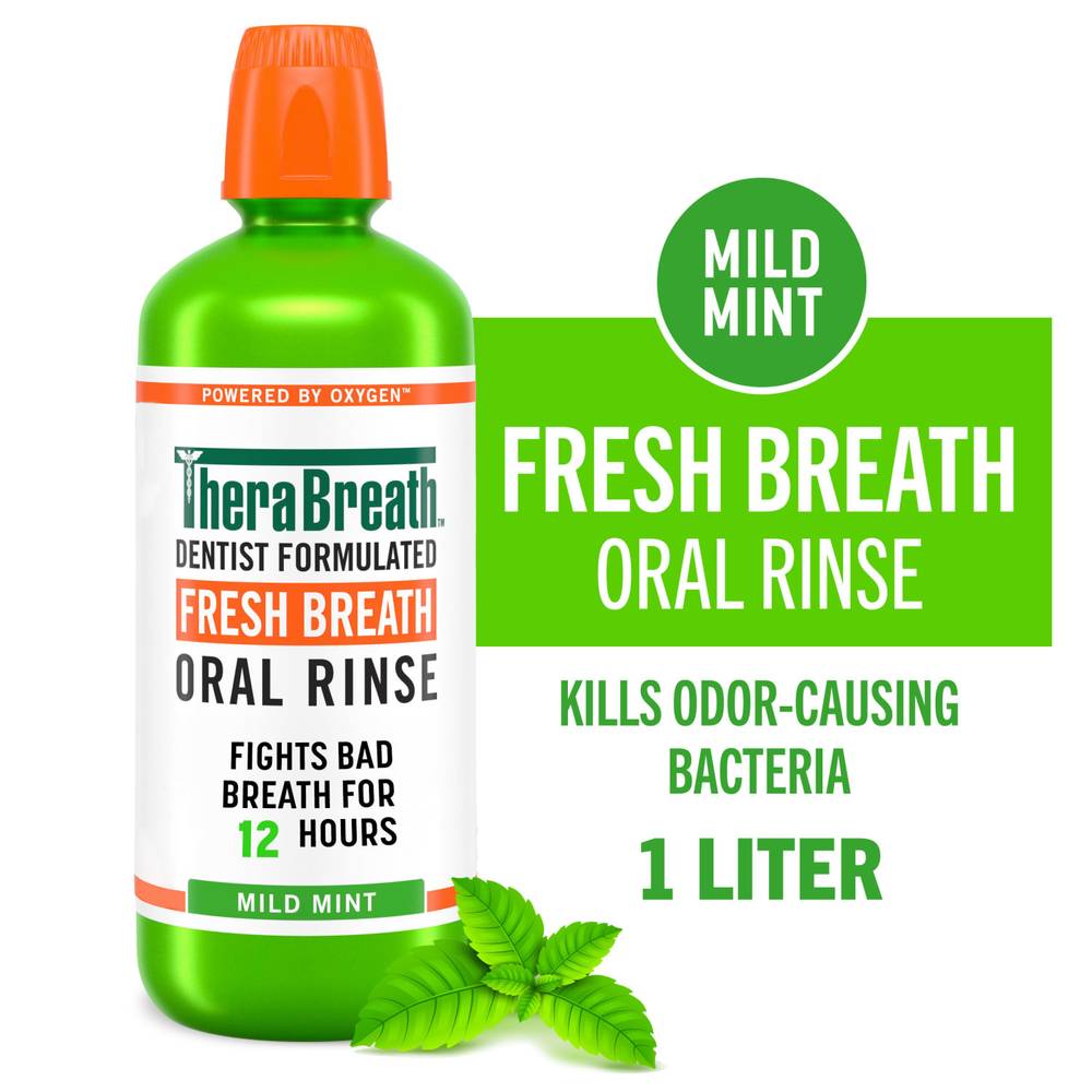 TheraBreath Value Size Fresh Breath Mild Mint Oral Rinse (33.8 fl oz)