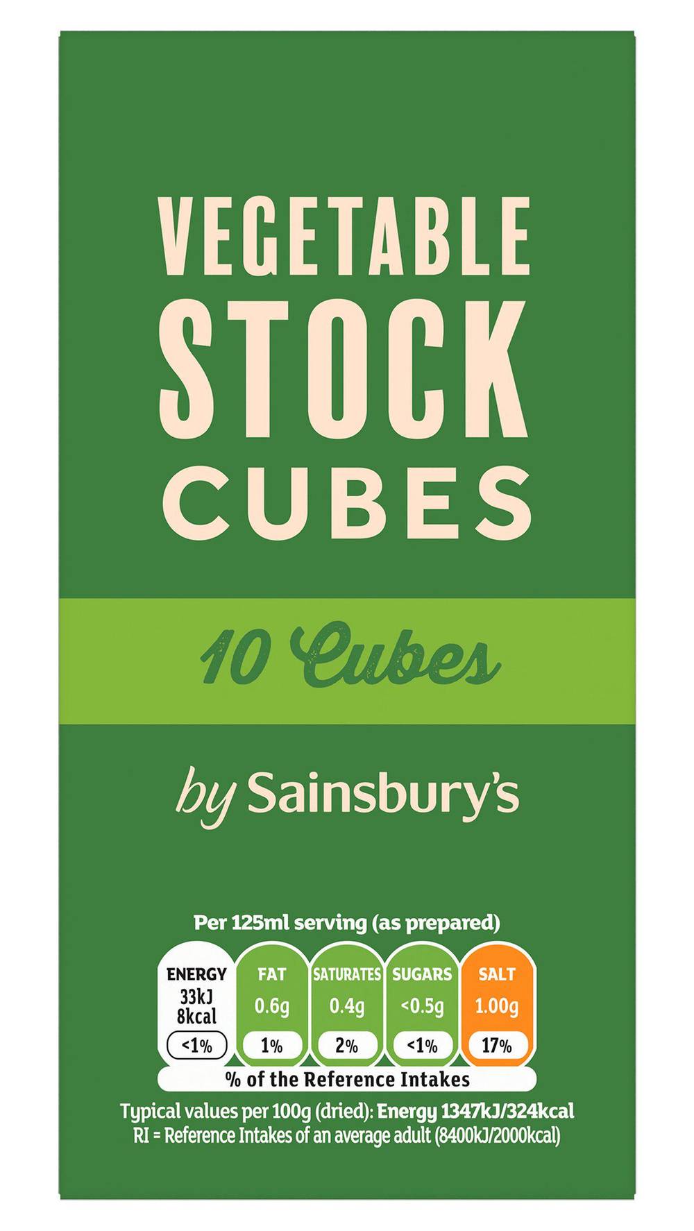 Sainsbury's Stock Cubes, Vegetable 10x10g