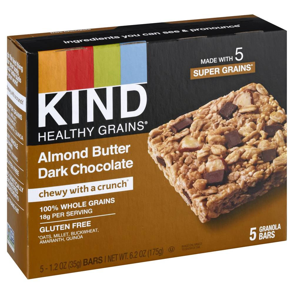 KIND Healthy Grains Almond Butter Dark Chocolate Granola Bars (6.2 oz)