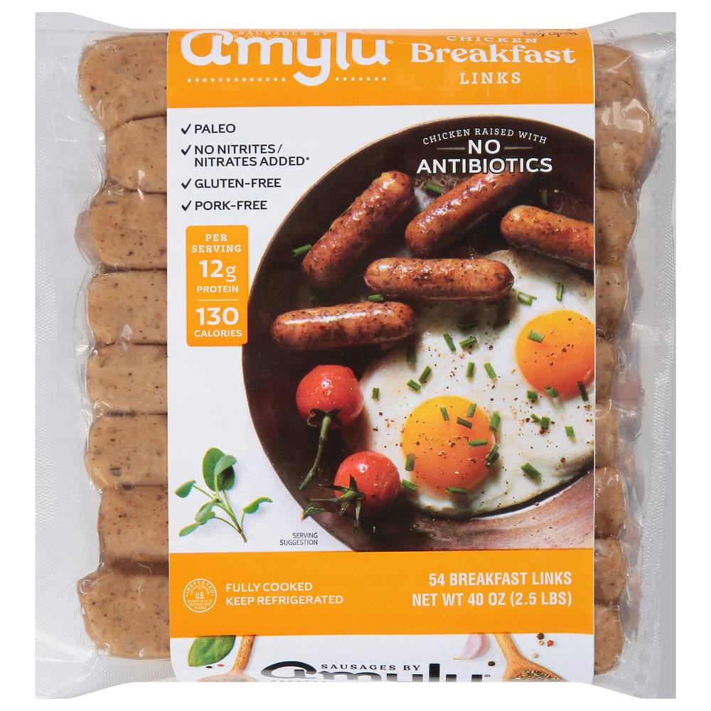 Amylu Antibiotic Free Chicken Breakfast Links (2.49 lbs)