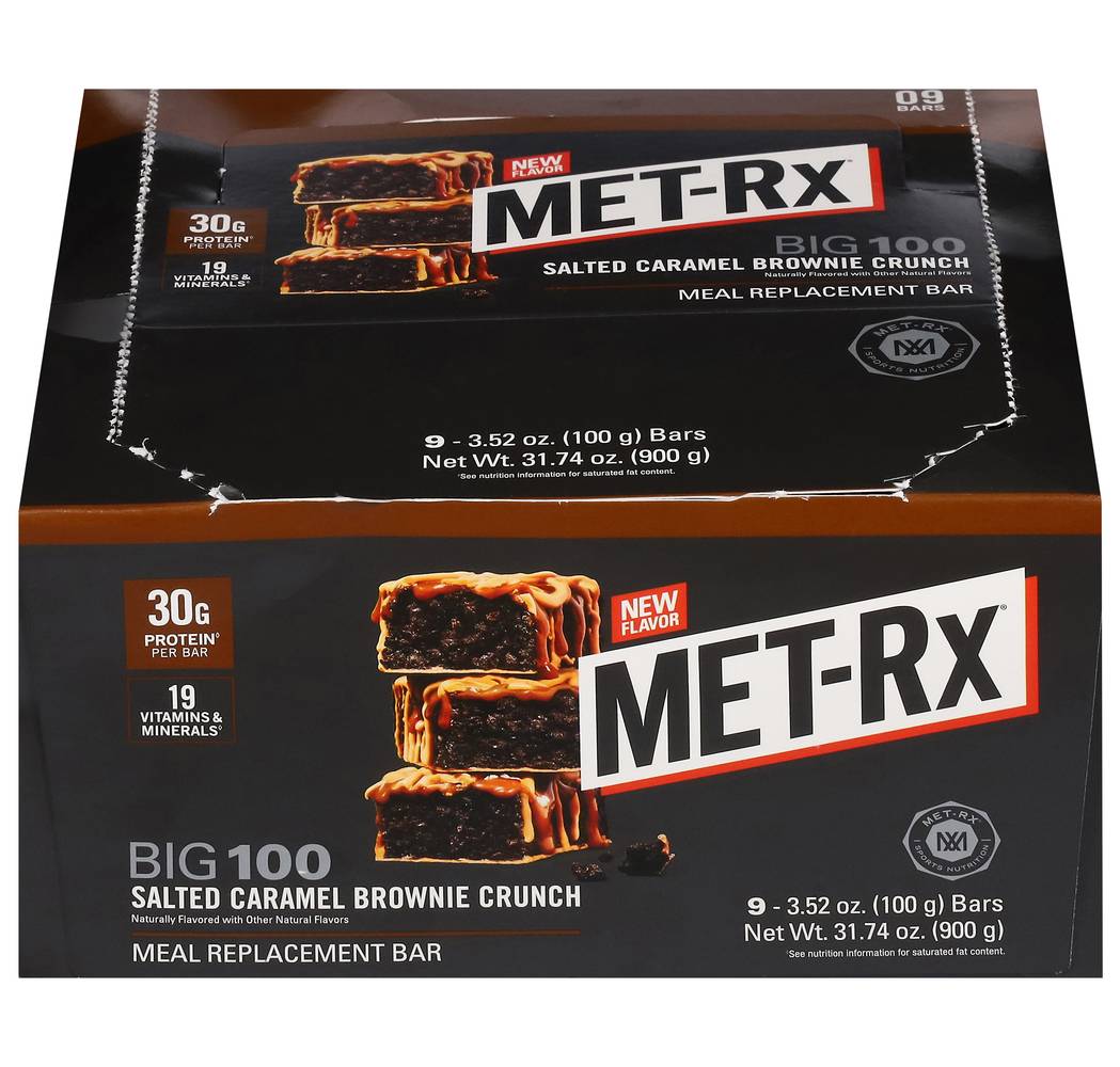 MET-Rx Salted Caramel Brownie Crunch Meal Replacement Bar (3.52 oz, 9 ct)