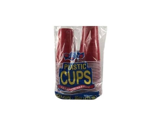 Jack Frost · 16 Ounce Red Plastic Cups (50 cups)