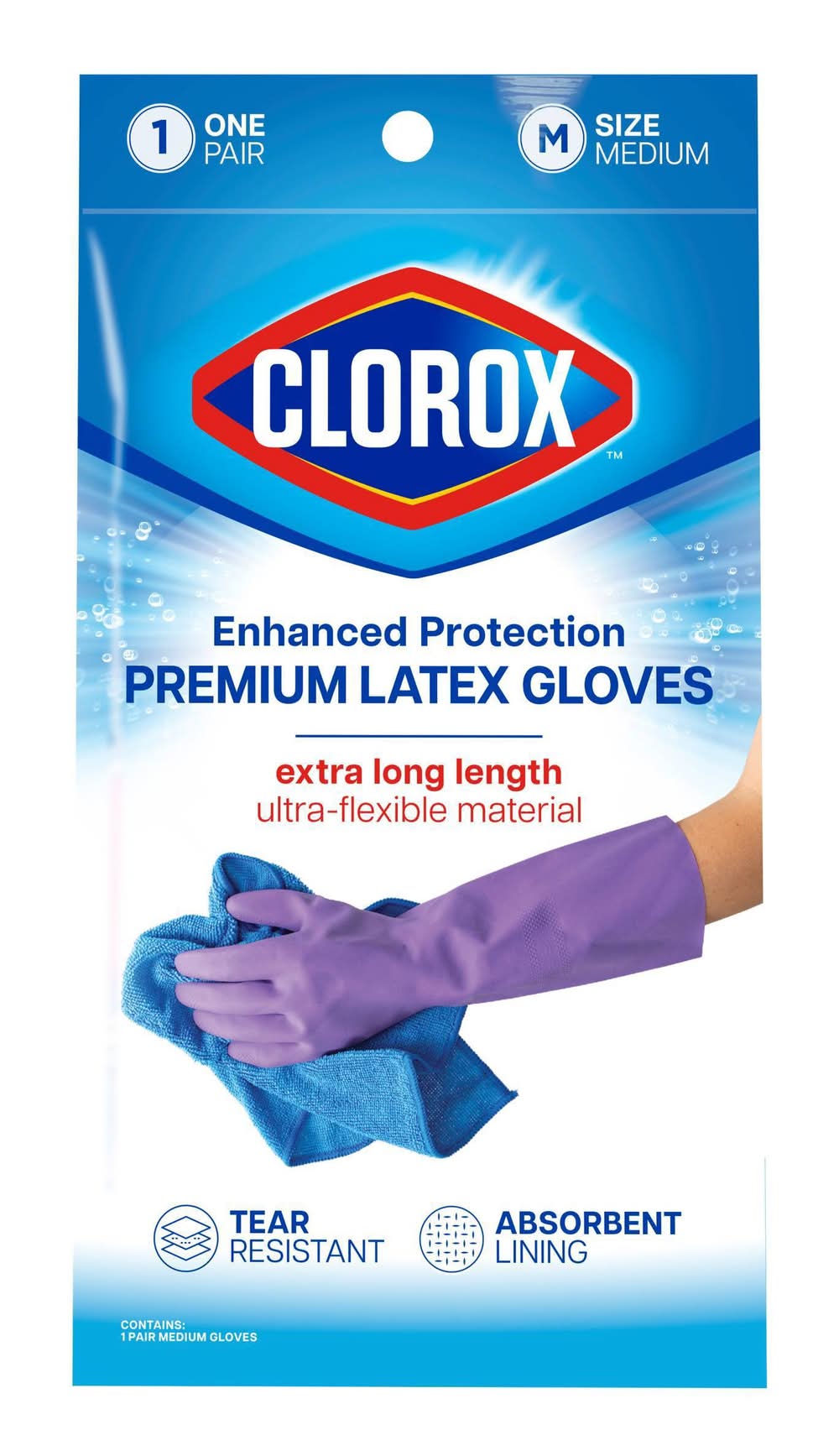 Clorox Enhanced Protection Premium Latex Gloves, M