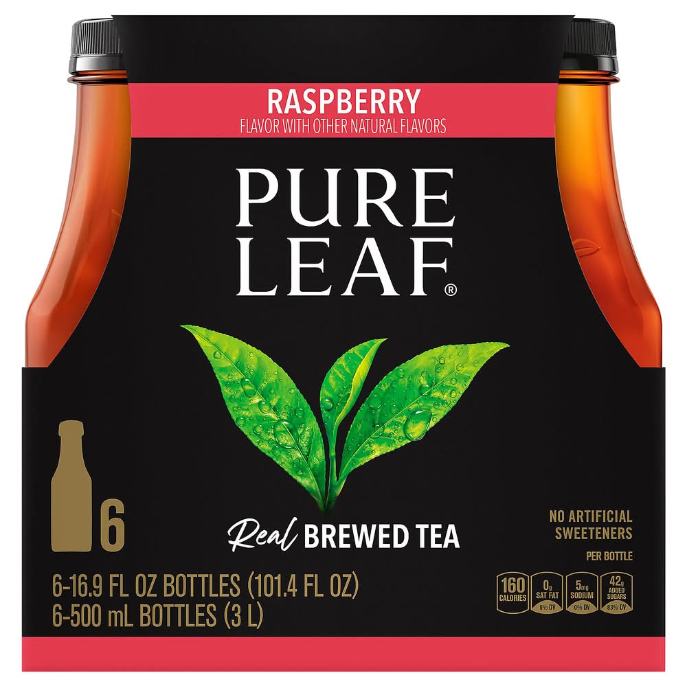 Pure Leaf Real Brewed Tea, Raspberry (6 x 16.9 fl oz)