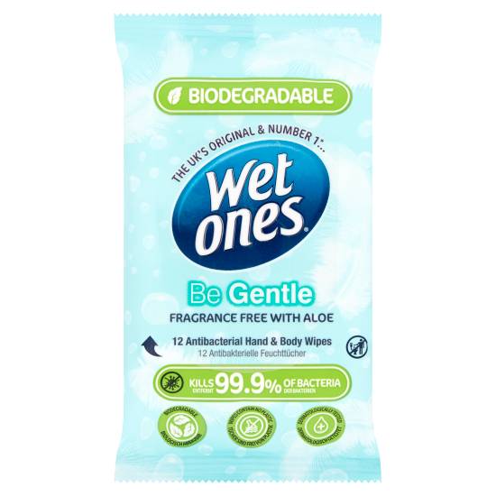 Wet Ones Be Gentle Fragrance Free With Aloe Antibacterial Hand & Body Wipes