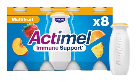 Actimel Multifruit, Immune Support System Yogurt Drink (8 x 100g)