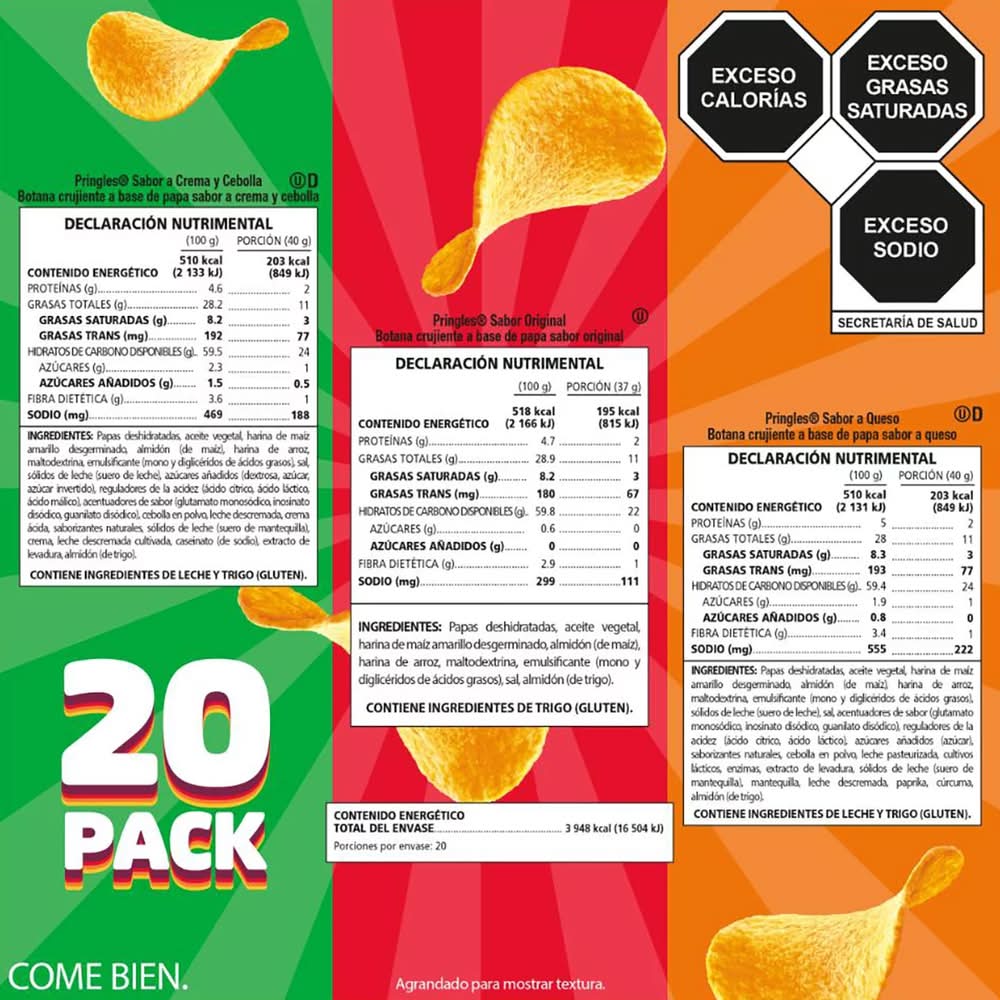 Pringles · Papas fritas crujientes, surtido (20 un)