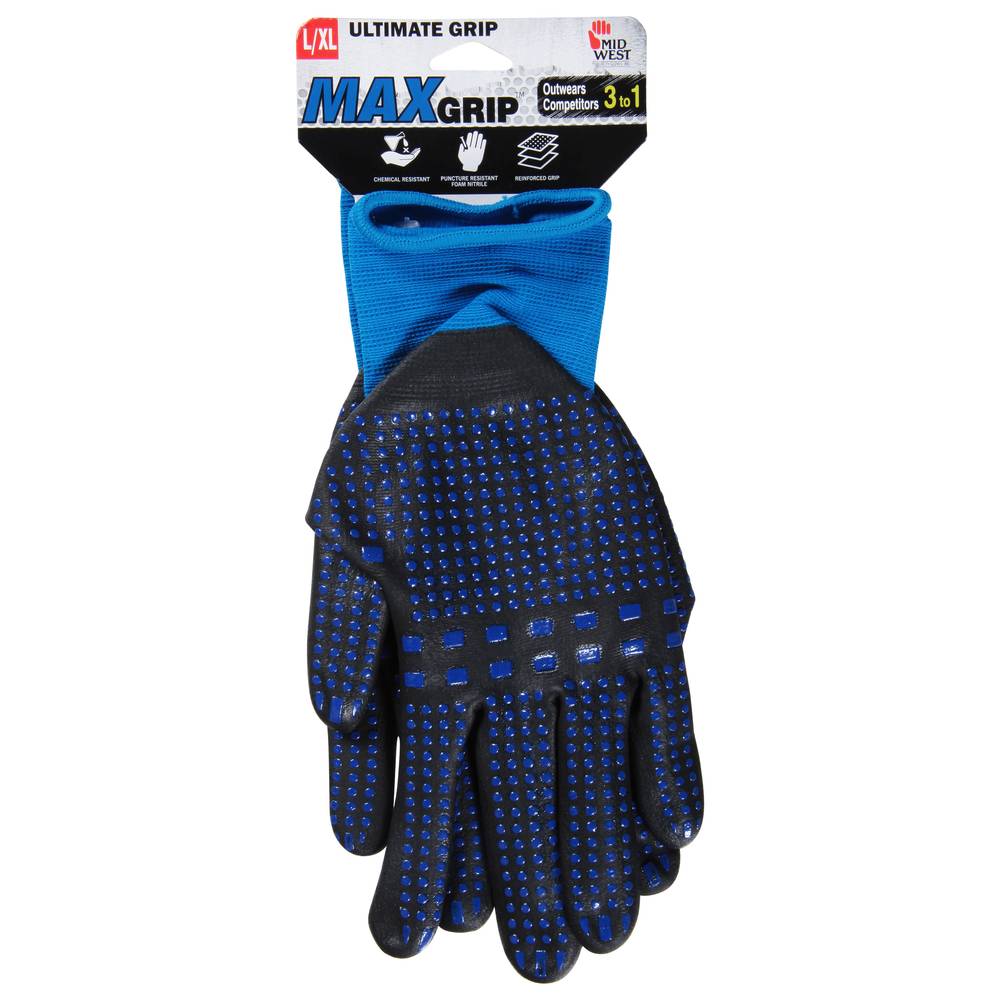 Midwest Max Grip Gloves, L/Xl