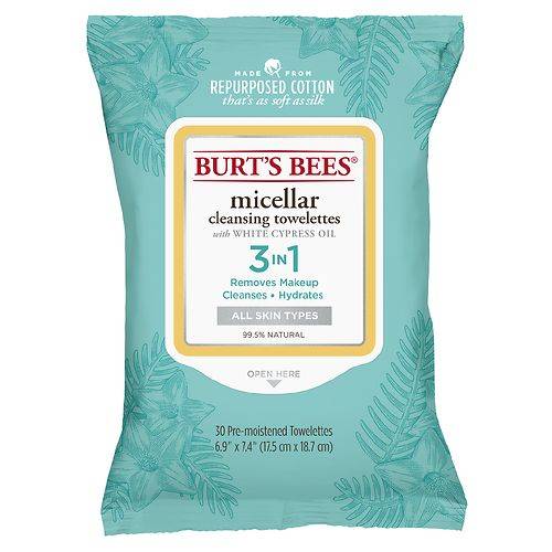 Burt's Bees 3 in 1 Micellar Cleansing Towelettes - 30.0 ea