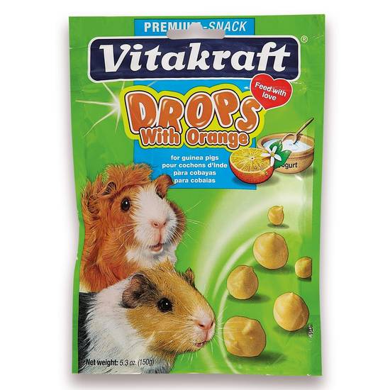 Vitakraft Drops With Orange Guinea Pig Treats (5.3 oz)