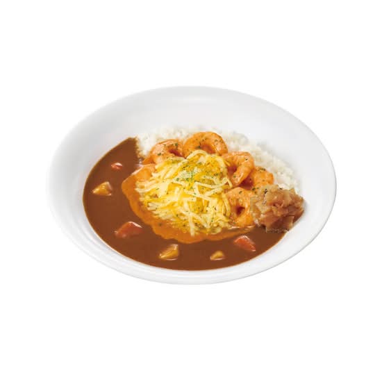 チーズぷりぷりエビのビスクソースカレー Pork Curry Rice w/ Shrimp, Bisque Sauce & Cheese