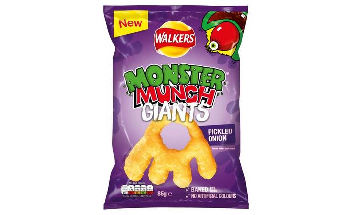 Walkers Monster Munch Giants Pickled Onion Snack 85g (401408) 