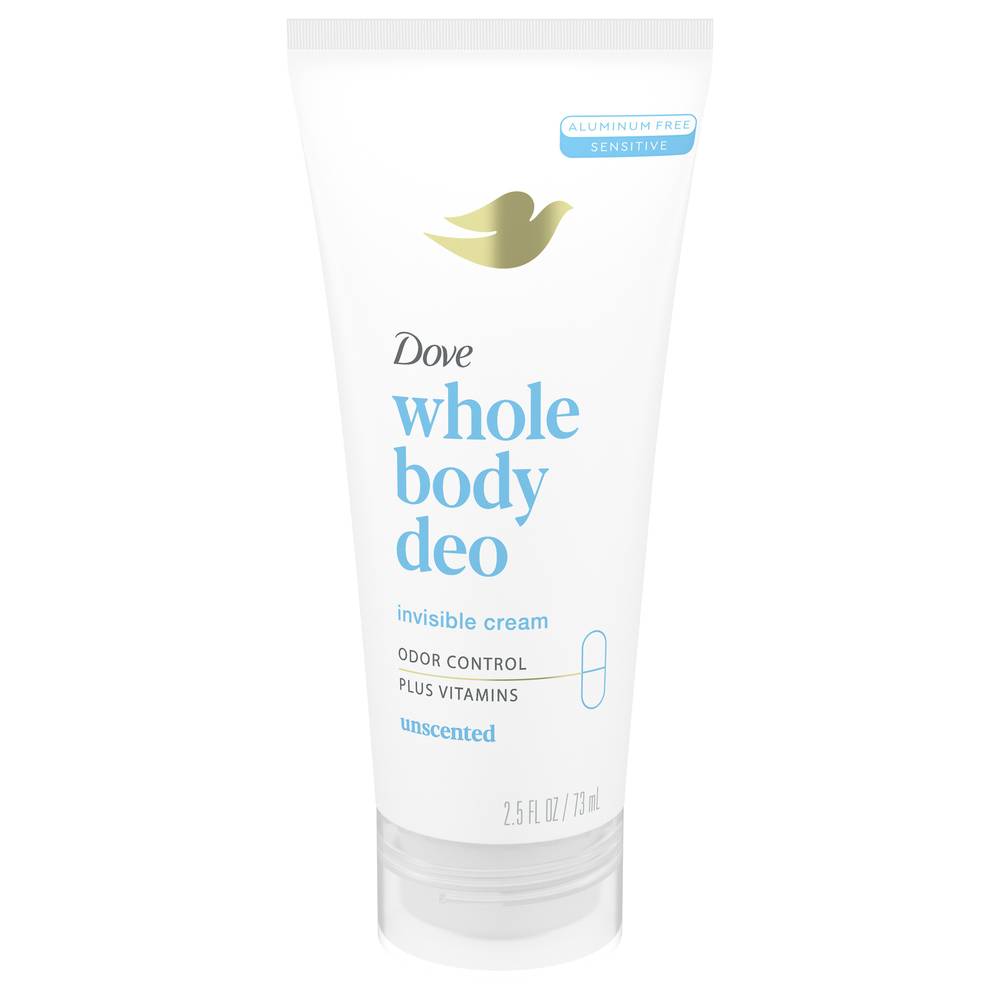 Dove Unscented Whole Body Deo Invisible Cream (2.5 fl oz)