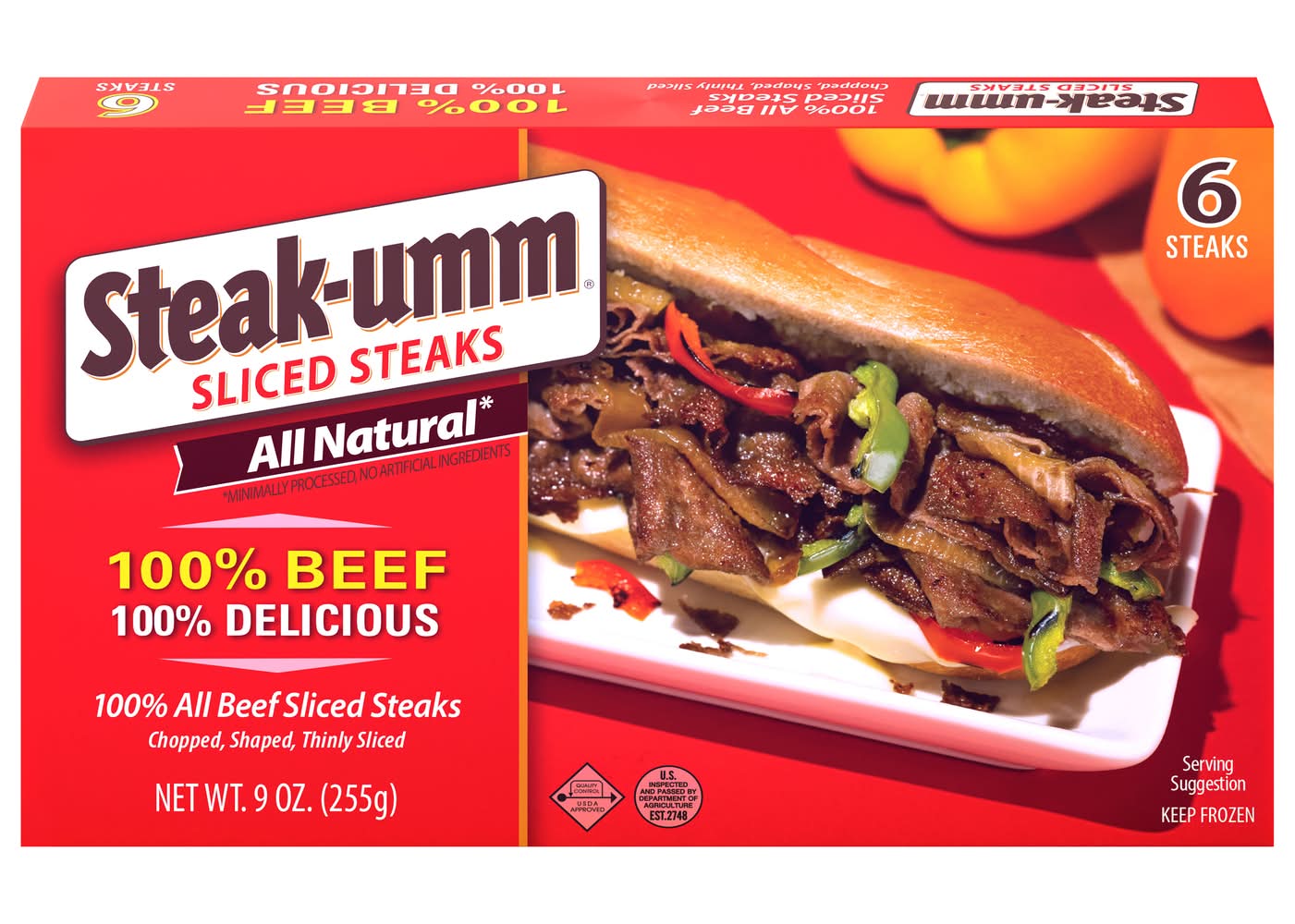 Steak-umm Sliced Sandwich Steaks, Beef (9 oz, 6 ct)