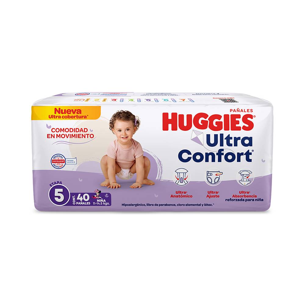 Huggies · Pañales ultraconfort, mujer, Etapa 5 (40 un)