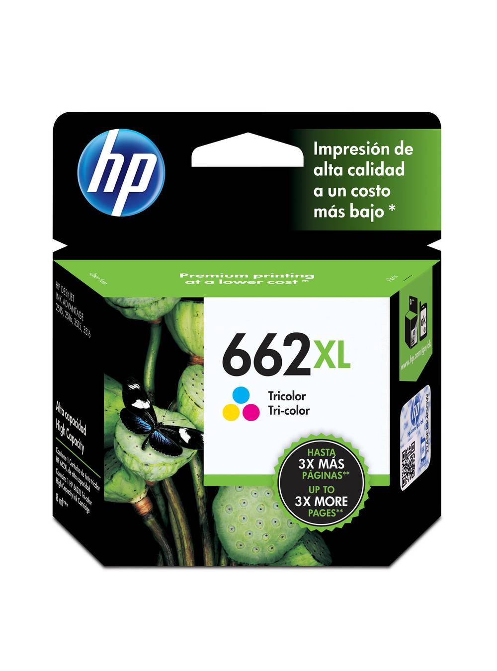 Hp tinta para impresora 662 xl color