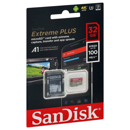 Sandisk Extreme Plus Microsdhc 32gb Memory Card