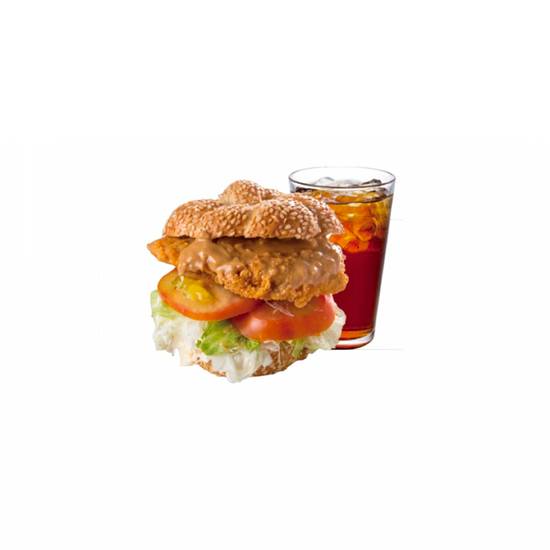 (U)勁辣花生雞芝加哥堡套餐 Spicy Peanut Chicken Burger
