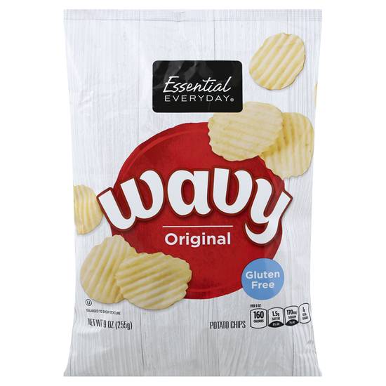 Essential Everyday Original Wavy Potato Chips Gluten Free (9 oz)