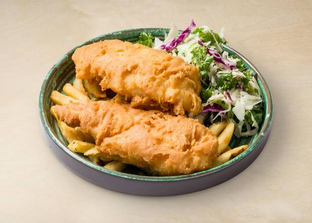 2 PIECE BATTERED FISH & CHIPS