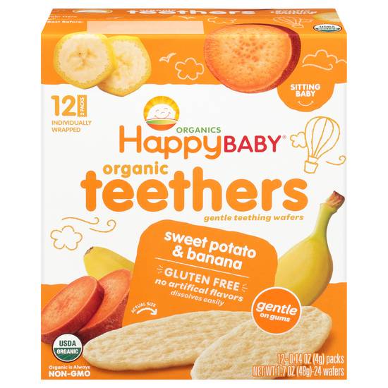 Happy Baby Organic Sweet Potato and Banana Teethers (12 ct)