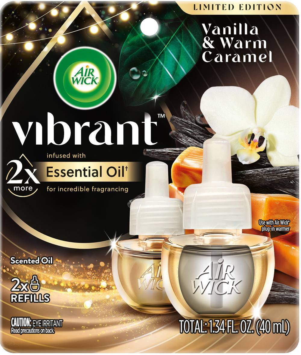 Air Wick Vibrant Plug in Scented Oil Refill Vanilla & Warm Caramel