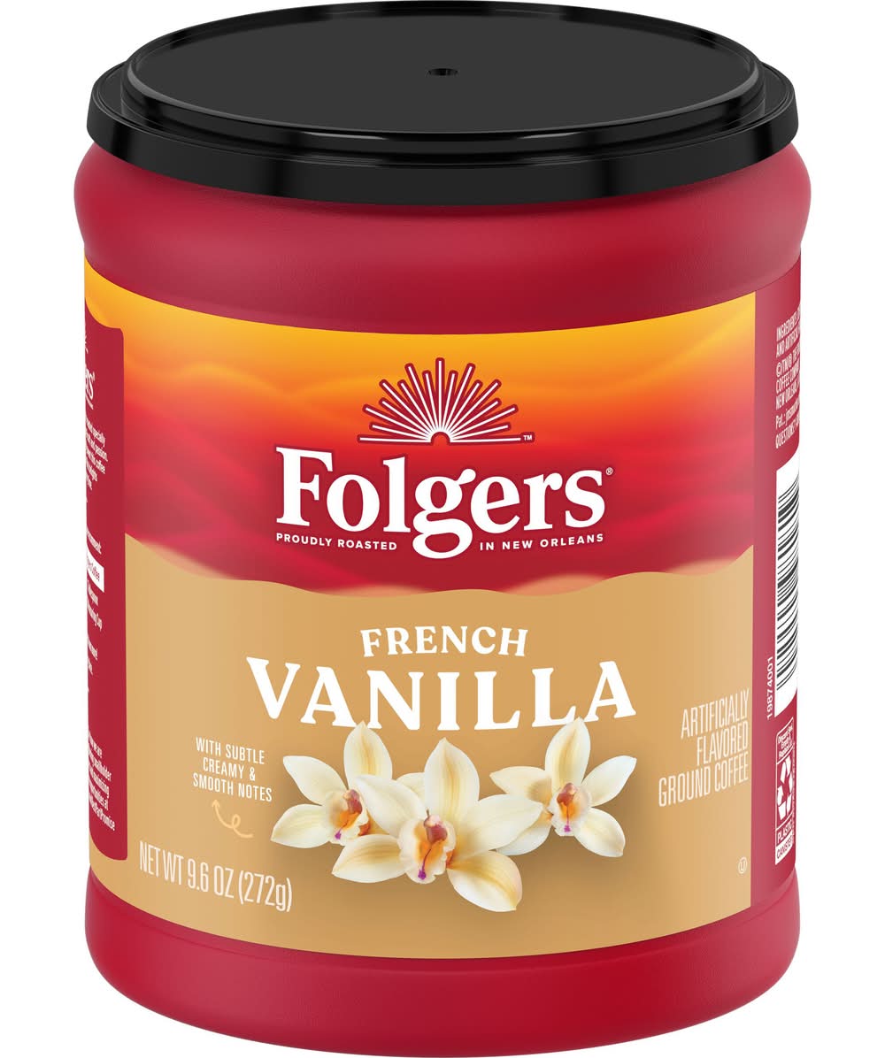 Folgers French Vanilla Proudly Roasted Ground Coffee (9.6 oz)