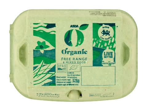 ASDA Organic Free Range Mixed Eggs (6 pack)