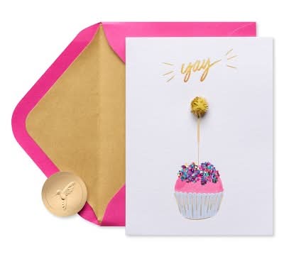 Papyrus Conventional Birthday Cards With Sparkler Cupcake
