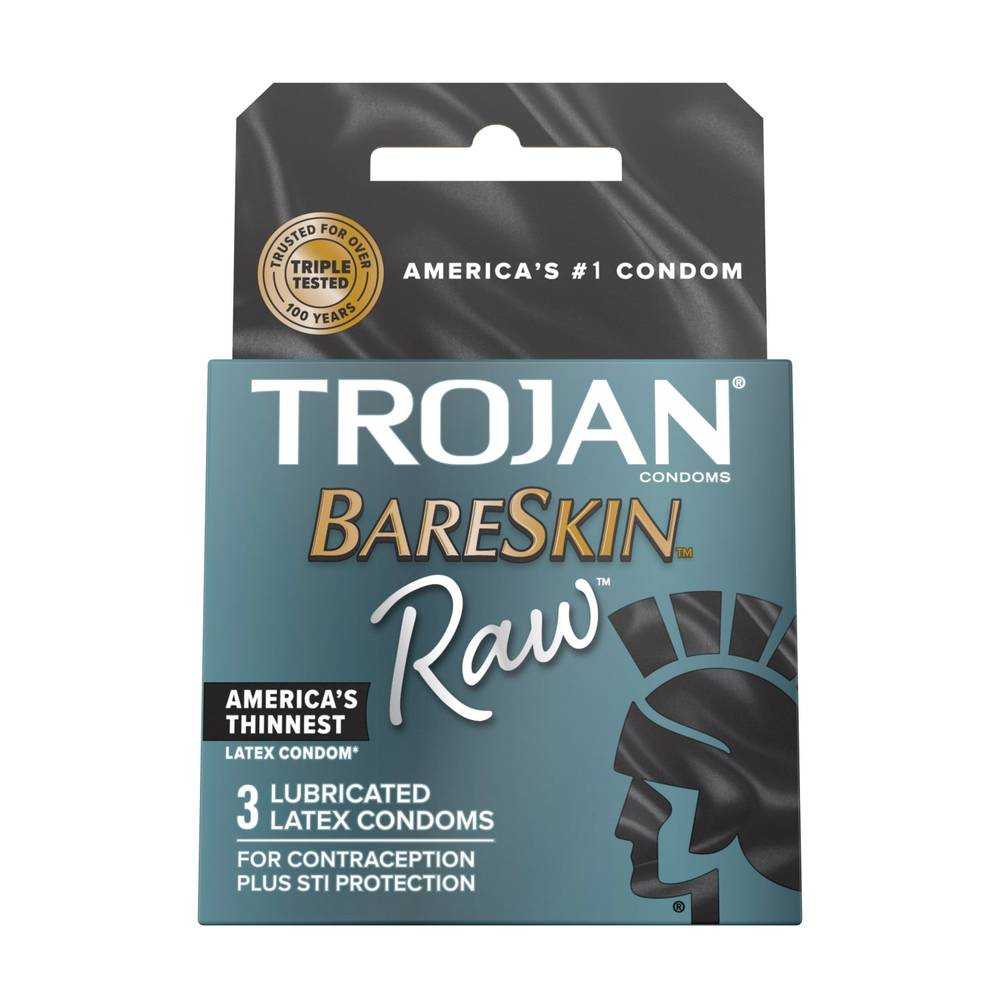 Trojan Bareskin Raw Lubricated Latex Condoms