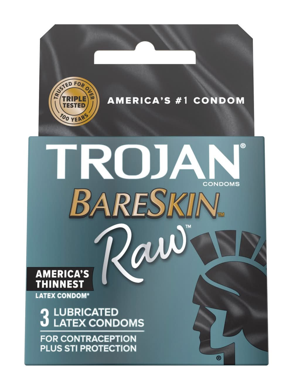 Trojan Bareskin Raw Lubricated Latex Condoms (3 ct)