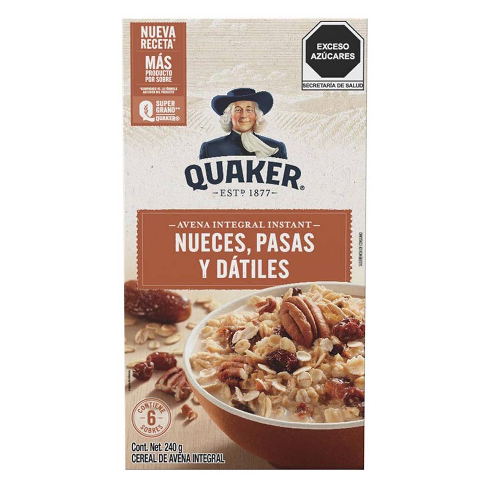 Quaker · Avena instantánea nueces pasas y dátiles (240 g)