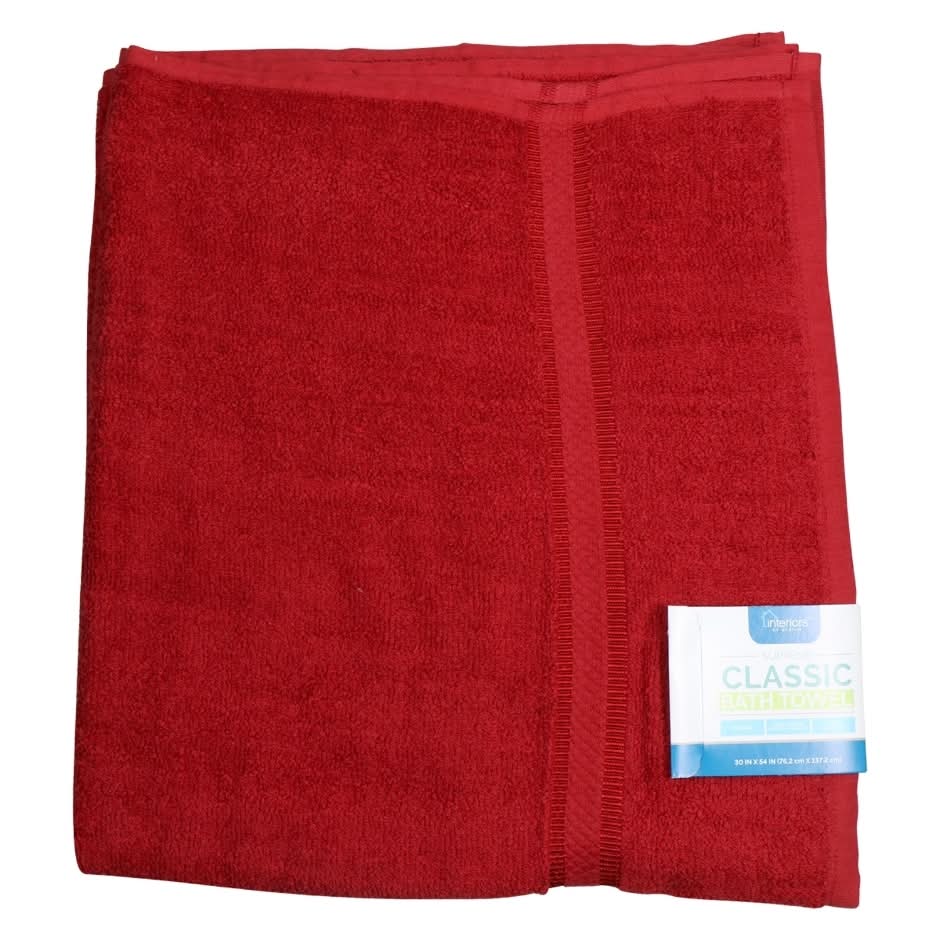 Interiors by Design Supreme Classic Ruby Bath Towel, 30x54 in, Red