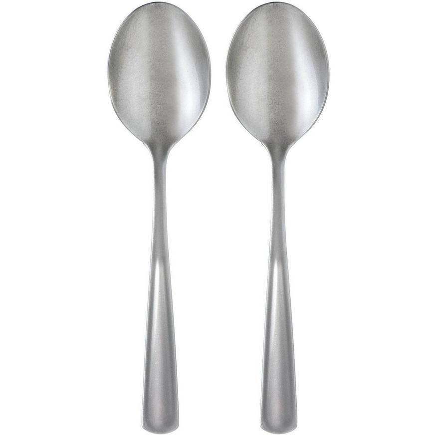 Party City Plastic Serving Spoons (9.5in/silver)