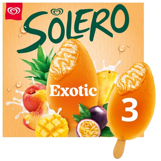 Solero Exotic, Ice Cream Sticks (3 x 90ml)