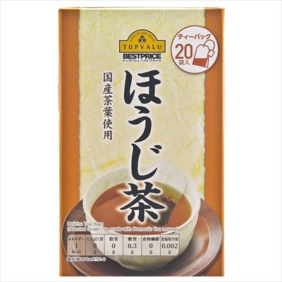 トップバリュ　ベストプライス　ほうじ茶　　国産茶葉使用　２ｇ×２０パック入