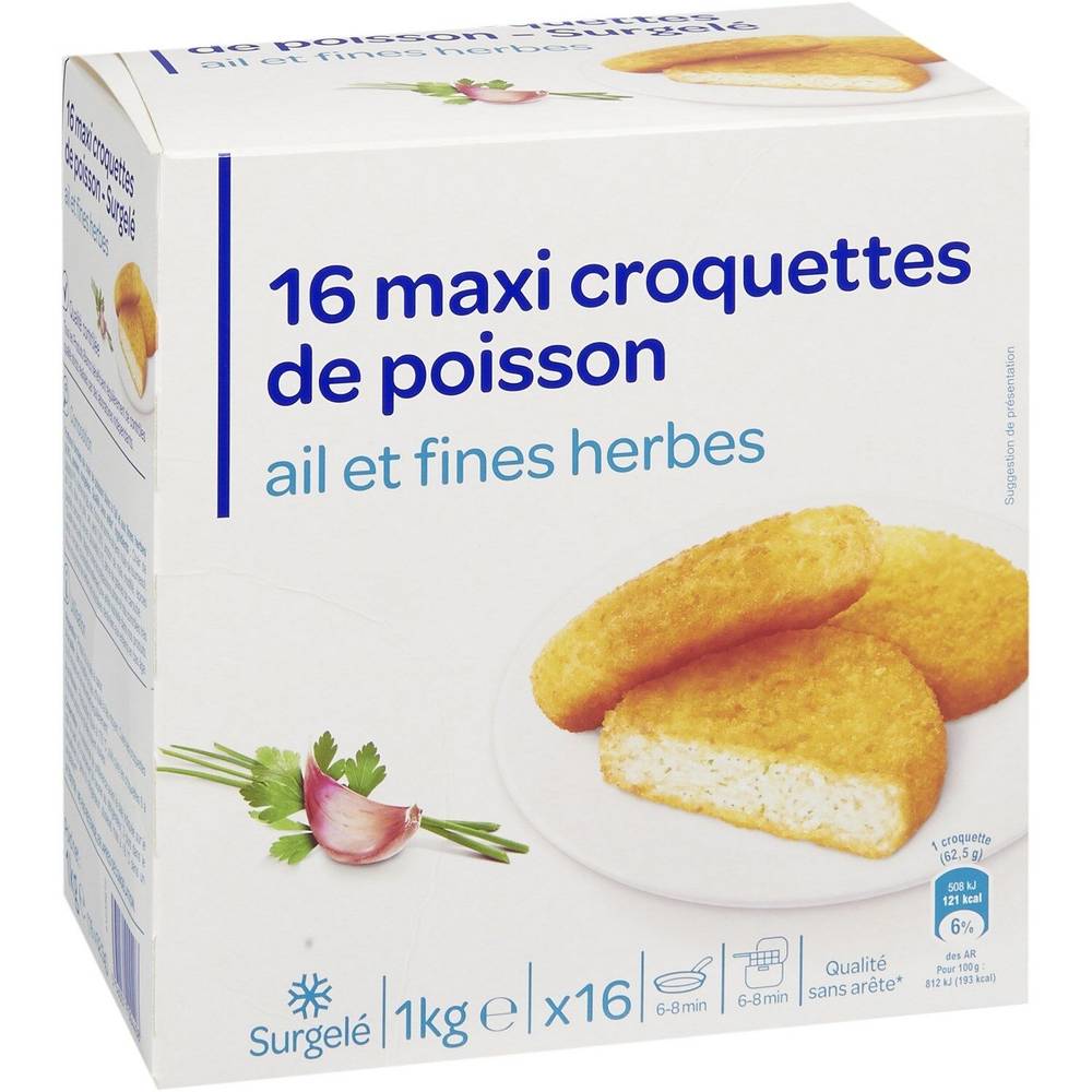 Carrefour - Croquettes de poisson pané ail et fines herbes