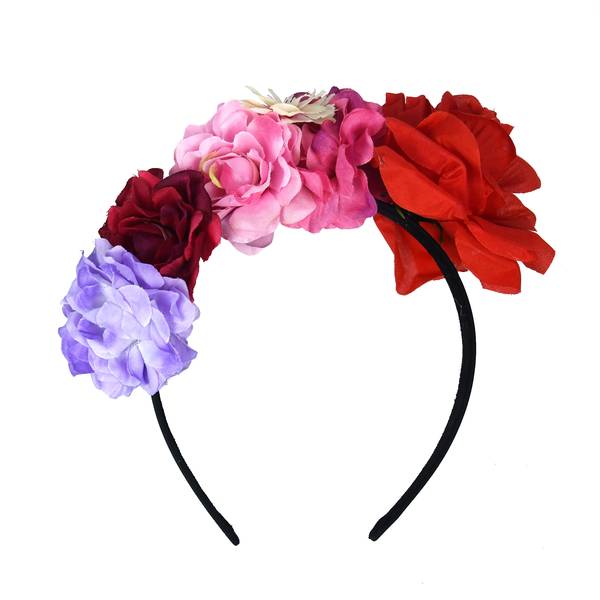 Destination Holiday diadema con flores rojas