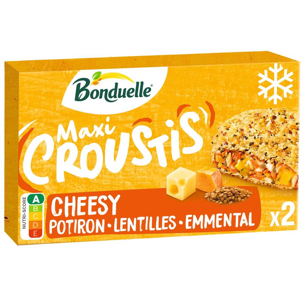 Croustis Maxi Cheesy Potiron Lentille Emmental BONDUELLE - le sachet de 240g