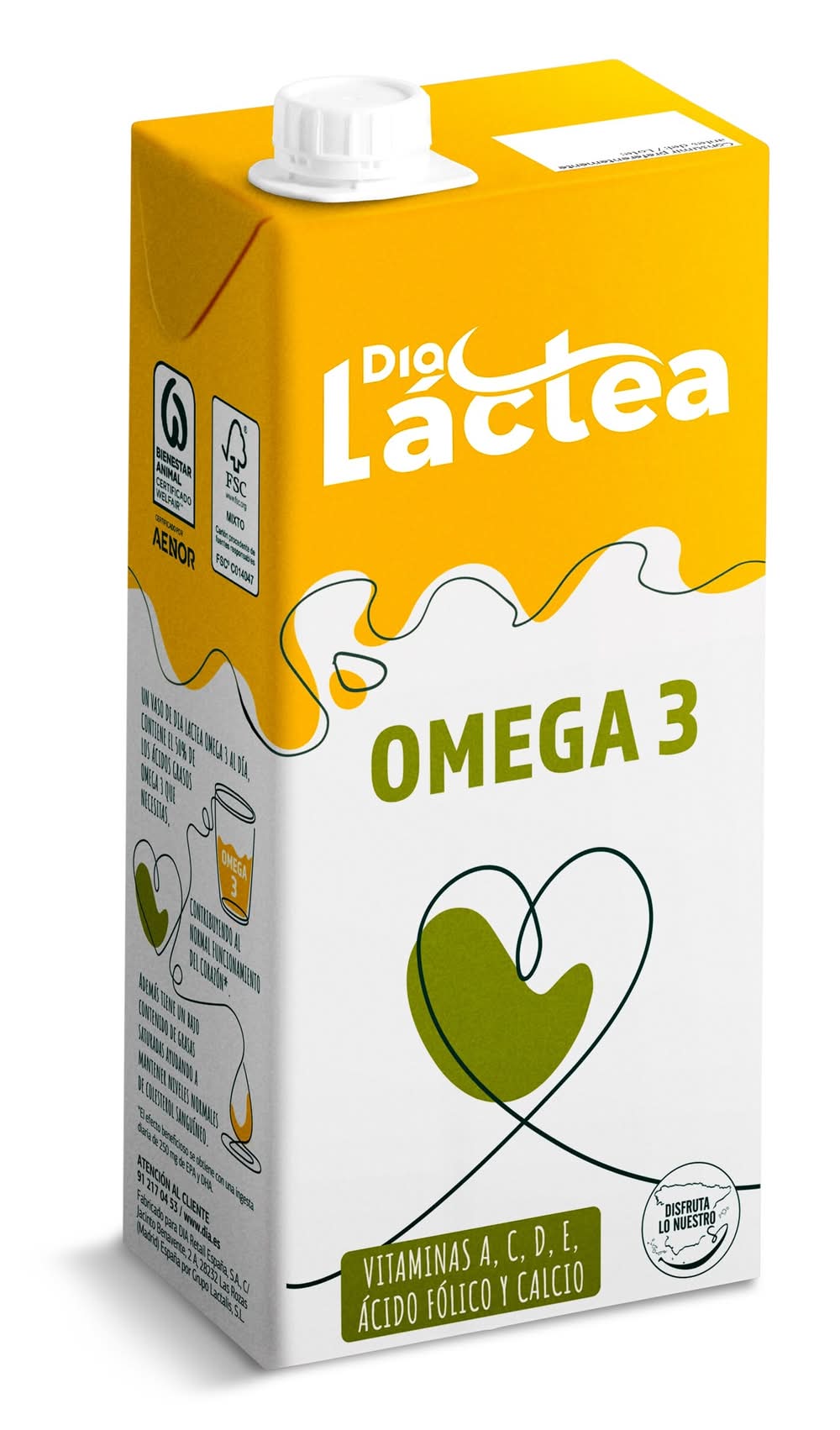 Leche Desnatada Omega 3 Dia Láctea Brik 1 L