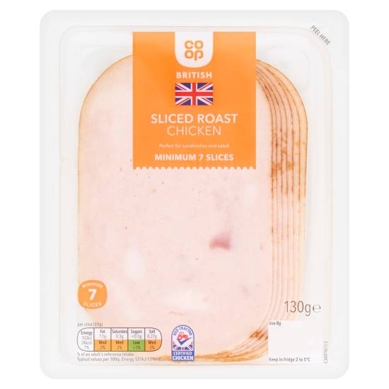 Co-Op British Sliced Roast Chicken 7 Slices 130g